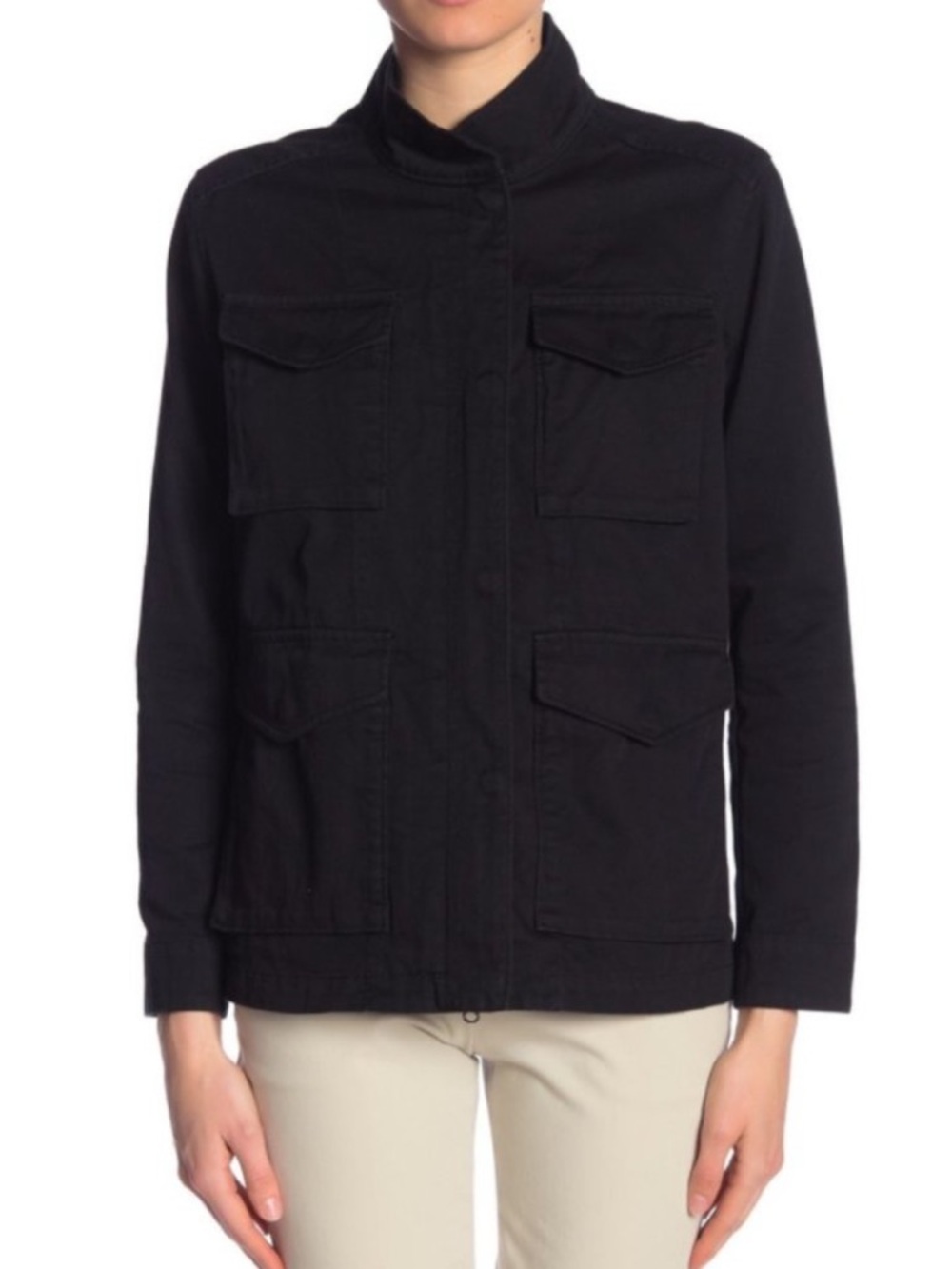 Vince black military utility jacket